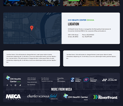 CHI Health Center — lower page sections