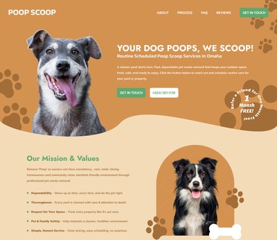 Poop Scoop Omaha — hero and navigation